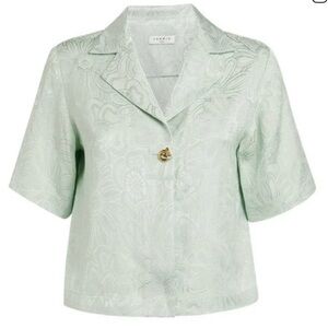 Sandro ARGILE Ameline Single Button Blouse Size US 1/Small